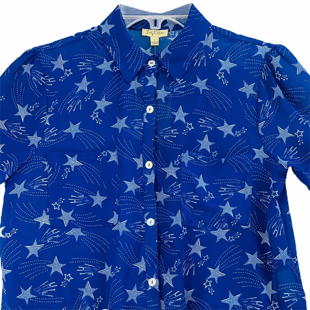 Cropped & Sheer Shooting Star Blouse - Picture 3 of 10
